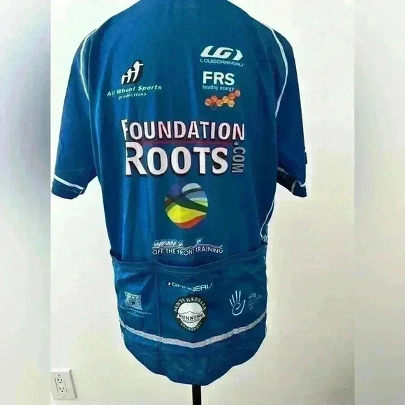 Louis Garneau Men's Cycling Jersey, Santa Barbara Blue, L, Foundation Roots - Picture 3 of 8